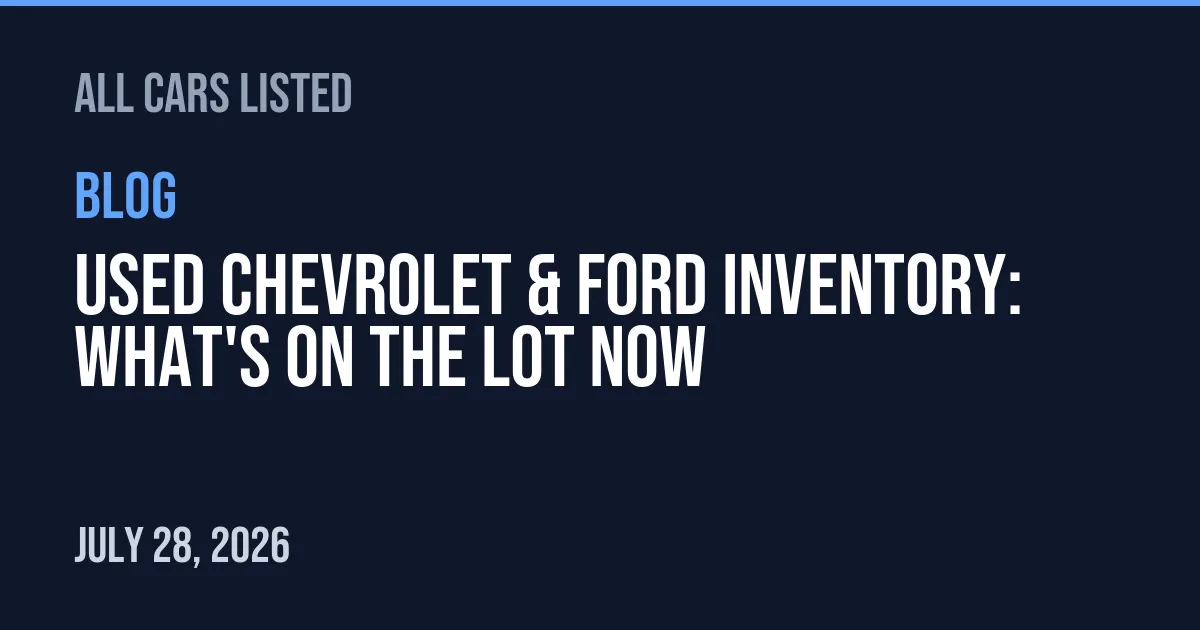 Used Chevrolet & Ford Inventory: What's on the Lot Now