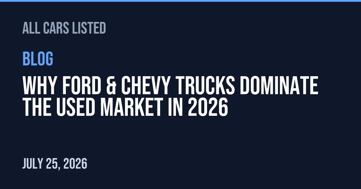 Why Ford & Chevy Trucks Dominate the Used Market in 2026