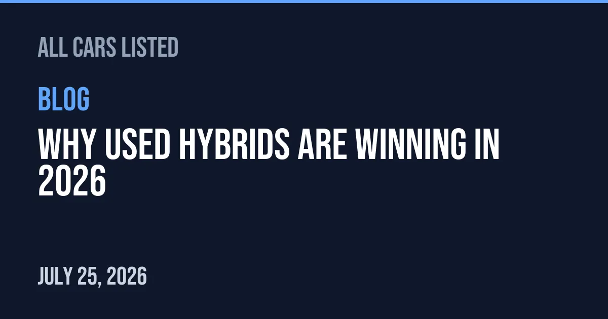 Why Used Hybrids Are Winning in 2026